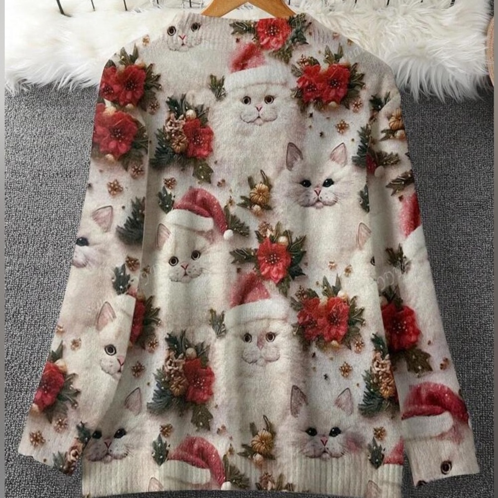 Christmas and cats fashion sweaters soft and trendy all sizes available - Picture 1 of 2